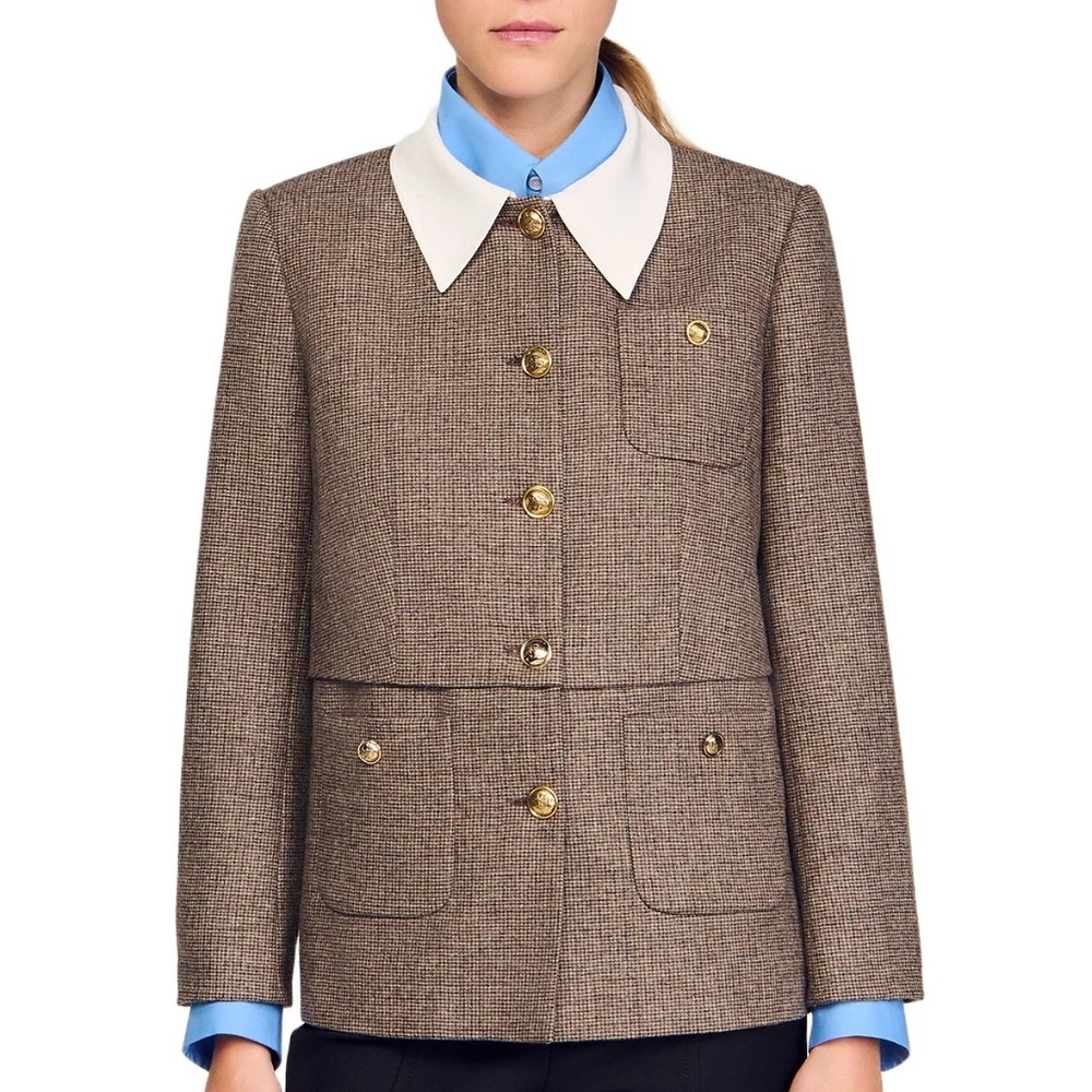 Leia Houndstooth Suit Jacket